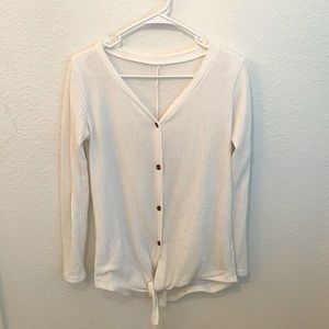 White button down Tie Top